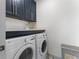 Convenient laundry room with a washer, dryer, storage cabinets, and a counter at 3899 Carlton Dr, Chamblee, GA 30341
