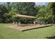 Community playground featuring play structures, swings, and a covered picnic area at 3899 Carlton Dr, Chamblee, GA 30341
