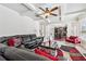Spacious living room with coffered ceiling, fireplace, and open access to the kitchen at 3024 Bridgehaven Ct, Snellville, GA 30039