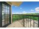 This condo features a private balcony with city views and black metal railings, offering an outdoor retreat at 795 Hammond Dr # 808, Sandy Springs, GA 30328