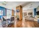 Inviting common area showcases hardwood floors, stylish decor, and community seating at 795 Hammond Dr # 808, Sandy Springs, GA 30328
