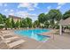 Relaxing community pool surrounded by lounge chairs and lush landscaping at 950 Mill Creek Ave, Canton, GA 30115