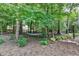 Secluded backyard with a hammock strung between trees, perfect for relaxation at 9585 Fenbrook Ct, Johns Creek, GA 30022