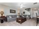 Comfortable living room with two sofas, side tables, and access to bar seating area at 442 Colonial Walk, Woodstock, GA 30189