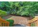 A secluded backyard with a mix of trees, grass, and a wooden fence for privacy at 2817 Lincoln Dr, Decatur, GA 30033