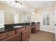 Bathroom with double vanity, granite countertop, and tiled floor at 328 Brookhaven Walk, Johns Creek, GA 30097