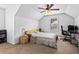 Bedroom featuring carpet flooring, a ceiling fan, and lots of natural light at 6175 Beaver Crossing Dr, Cumming, GA 30040