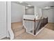 Upstairs loft area with carpet flooring, craftsman trim, and access to the staircase at 6175 Beaver Crossing Dr, Cumming, GA 30040