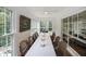 White dining table with rattan chairs that are placed in front of the multiple windows for plenty of light at 167 Garden Ln, Decatur, GA 30030