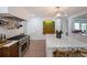 Gourmet kitchen with marble backsplash, stainless appliances and an island at 167 Garden Ln, Decatur, GA 30030