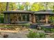 Exterior features brick and dark siding, backyard and patio area at 1850 Winchester Trl, Brookhaven, GA 30341