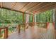 Spacious covered deck overlooking a lush, green wooded backyard at 1279 Colony Pl, Marietta, GA 30068