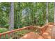 Wooden deck overlooking a yard surrounded by towering trees at 1279 Colony Pl, Marietta, GA 30068