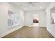 White room with recessed lights, ceiling fan and views of an exterior deck and interior of the house at 3741 Cape York Trce, Alpharetta, GA 30022