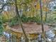 Picturesque view of a serene creek surrounded by colorful autumn foliage and mature trees, creating a tranquil setting at 2760 Hembree Ne Rd, Marietta, GA 30062
