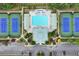 Aerial of a community pool and tennis courts showing the layout and amenities at 28 Mcevers Branch Ct, Acworth, GA 30101