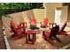 Backyard featuring a cozy fire pit with Adirondack chairs, perfect for outdoor entertaining at 28 Mcevers Branch Ct, Acworth, GA 30101