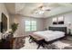 Bright and spacious main bedroom features tray ceiling, large window, and great view at 20 Rosebud Ln, Mcdonough, GA 30253