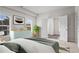 Light-filled bedroom with two windows, neutral carpet and stylish dresser at 3382 Monarch Ave, Duluth, GA 30096