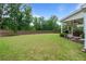 Expansive backyard with well-maintained lawn, privacy fence, and a covered patio at 3392 Fall Branch Ln, Buford, GA 30519