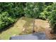 Aerial view of backyard, surrounded by lush greenery at 1824 Mount Paran Nw Rd, Atlanta, GA 30327
