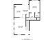 Floor plan of the home's first level showcasing the layout of the kitchen, living room and dining area at 3458 Carriage Chase Rd, Atlanta, GA 30349