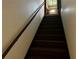 Carpeted staircase with wooden railing leading up to a bright entryway and front door at 115 Cannongate Cir, Sharpsburg, GA 30277