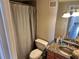 Bathroom features shower, toilet, a granite counter-top vanity, and tiled flooring at 2479 Peachtree Ne Rd # 1714, Atlanta, GA 30305
