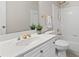 Bathroom featuring a white vanity, gold fixtures, and a shower-tub combination at 115 Graystone Terrace Ter, Alpharetta, GA 30005