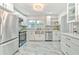 Modern kitchen featuring stainless steel appliances, white cabinets, and marble countertops at 2011 Lexington Ave, Atlanta, GA 30344
