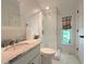 Modern bathroom with a glass-enclosed shower and elegant fixtures at 10540 Serenbe Ln, Chattahoochee Hills, GA 30268