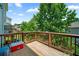 Private deck with wood railings and wooded view at 920 Society Sw Cir, Atlanta, GA 30331
