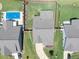 Aerial view of a home with a swimming pool and fenced backyard in a residential neighborhood at 4160 Grandview Vista St, Cumming, GA 30028