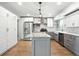 Well-lit kitchen featuring white and gray cabinets, stainless steel appliances, and a gray center island at 2676 Cottonwood Dr, Marietta, GA 30066