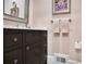 Charming bathroom with vanity, marble countertop, and decorative mirror at 377 Camden Ne Rd, Atlanta, GA 30309