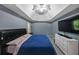 Spacious main bedroom with blue walls and ceiling fan at 4321 Clairesbrook Ln, Acworth, GA 30101