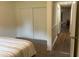 This bedroom boasts neutral carpet, double door closet, and plenty of room for relaxing and restful nights at 4325 Dawning Ln, Douglasville, GA 30135