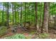 The backyard features a delightful seating area perfect for relaxing and enjoying nature at 3861 Riding Sw Trl, Powder Springs, GA 30127