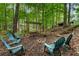 The backyard features a delightful seating area perfect for relaxing and enjoying nature at 3861 Riding Sw Trl, Powder Springs, GA 30127