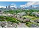 An impressive aerial view showcasing the property's prime location near the park, pond, and city skyline at 400 17Th Nw St # 2412, Atlanta, GA 30363