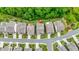 An aerial view of a well-maintained townhouse with green space and landscaping at 4110 Morgan Elizabeth Way, Cumming, GA 30041