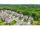 Aerial view of neighborhood with home clearly marked with red icon at 4110 Morgan Elizabeth Way, Cumming, GA 30041