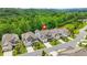 Aerial view of neighborhood with home clearly marked with red icon at 4110 Morgan Elizabeth Way, Cumming, GA 30041