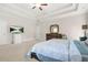 Spacious main bedroom with neutral walls, carpet flooring, and tray ceilings at 4110 Morgan Elizabeth Way, Cumming, GA 30041