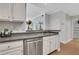 Modern kitchen featuring stainless steel dishwasher and sink with white cabinets at 1101 Juniper Ne St # 619, Atlanta, GA 30309