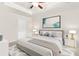 Inviting primary bedroom with tray ceilings, neutral tones, and stylish decor accents at 228 Stone Park Dr, Woodstock, GA 30188