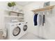 Well-lit laundry room with modern washer and dryer, ample shelving, and space for organizing at 228 Stone Park Dr, Woodstock, GA 30188