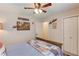 bedroom featuring a bed, world map decor, and direct access to the hall at 3072 Parks Run, Loganville, GA 30052