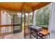 Outdoor screened-in porch with a grill and view of the yard at 3072 Parks Run, Loganville, GA 30052