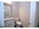 Half bath featuring granite counters and vanity at 14 Berkten Ct, Hiram, GA 30141